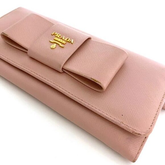 Prada Bifold Long Wallet Pink Fiocco 1 M1132 Wallet - Picture 3 of 10